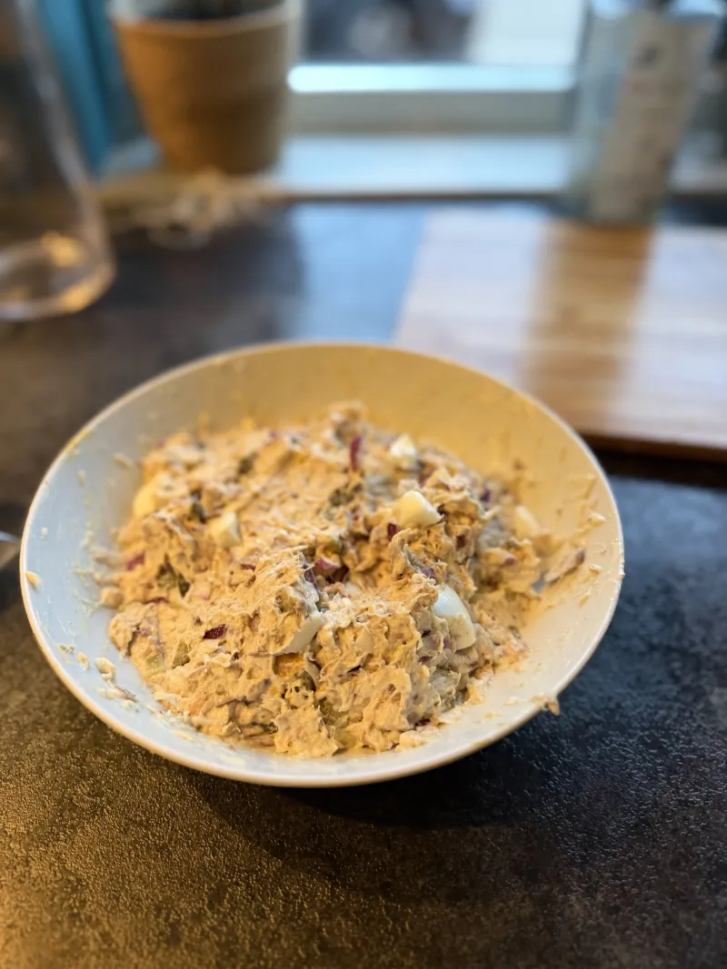 Gerookte makreelsalade 